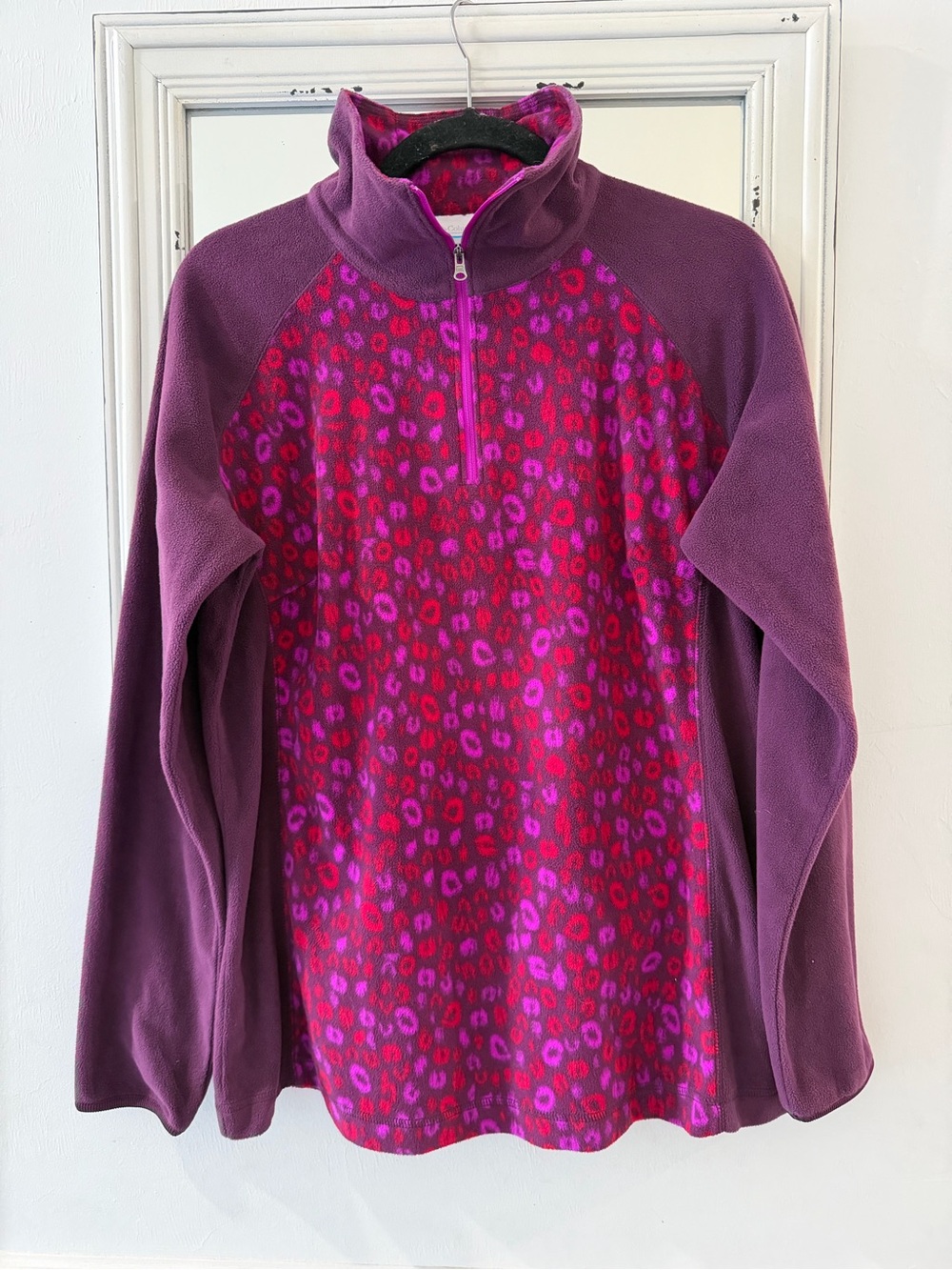 Columbia Leopard Print Fleece Half-Zip Pullover